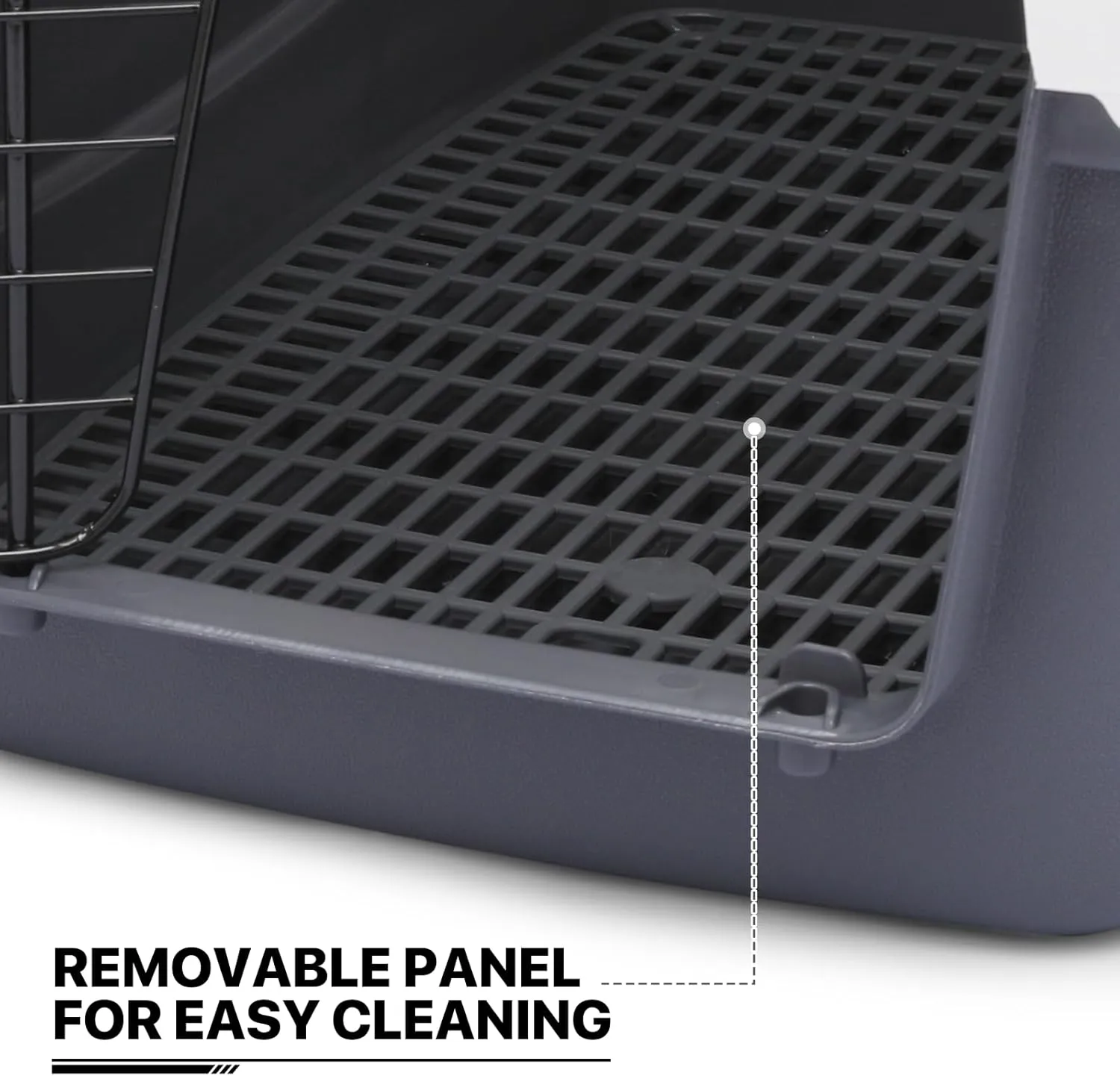 MoNiBloom 22-Inch Dog Crate Plastic 2-Door Top Loading Cat Carrier, Hard-Sided Dog Travel Carrier for Small Dogs and Cats, Ventilation and Security Lock Design for Pets up to 22 lbs (Grey)