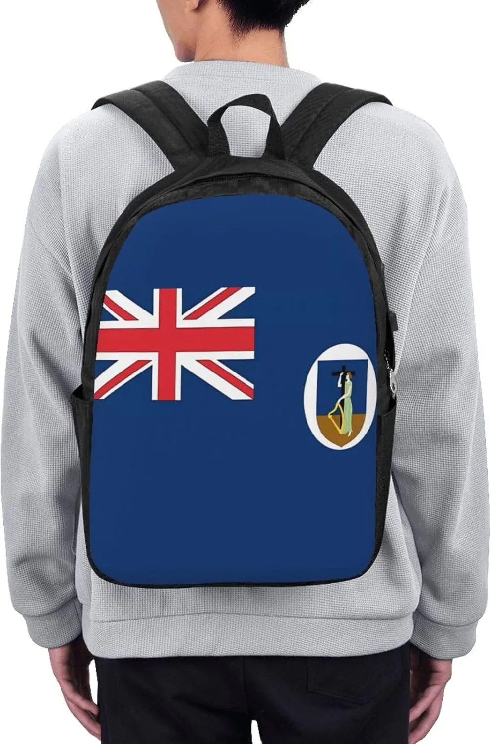 Montserrat Flag Laptop Backpacks Travel Backpack Casual Business Daypack Sport Rucksack Computer Bag Fits up to 17 Inch Notebook with USB Port
