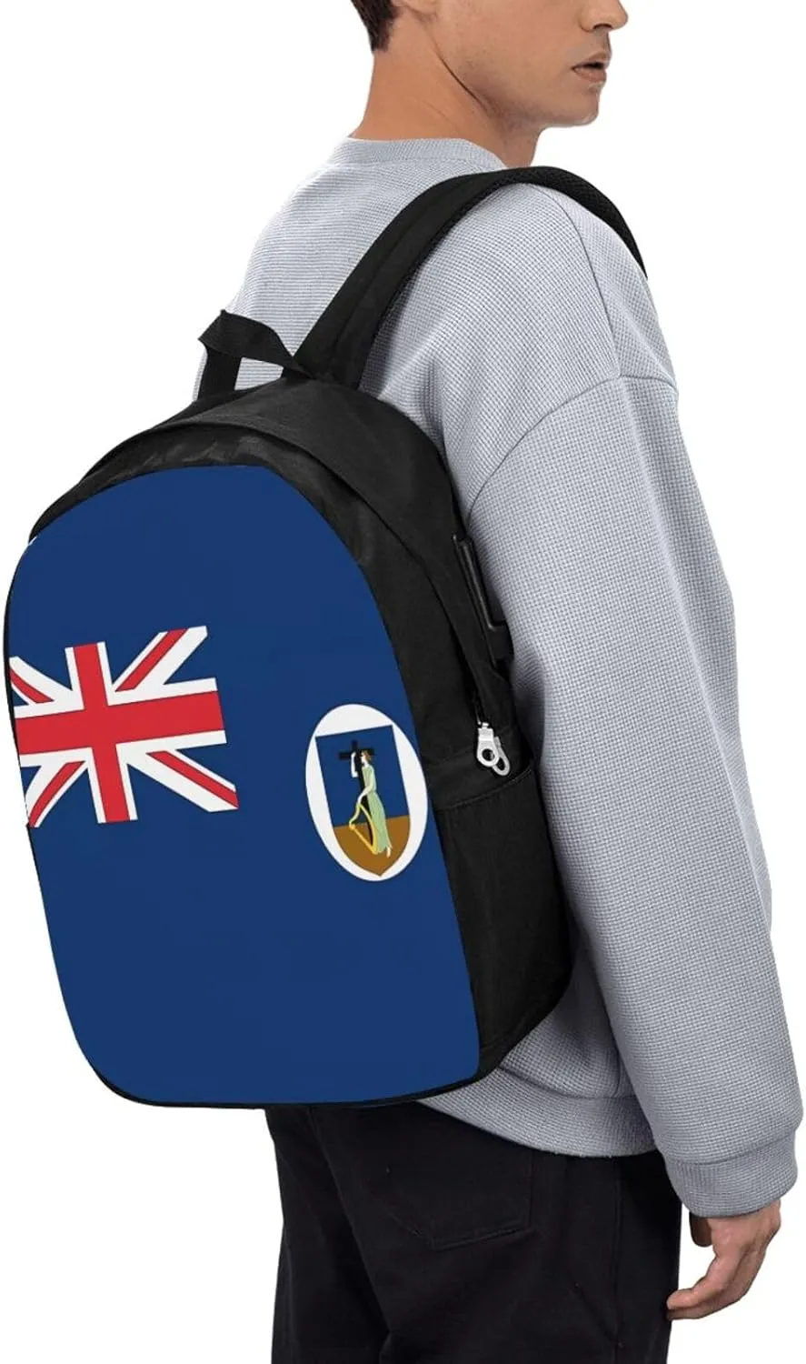 Montserrat Flag Laptop Backpacks Travel Backpack Casual Business Daypack Sport Rucksack Computer Bag Fits up to 17 Inch Notebook with USB Port