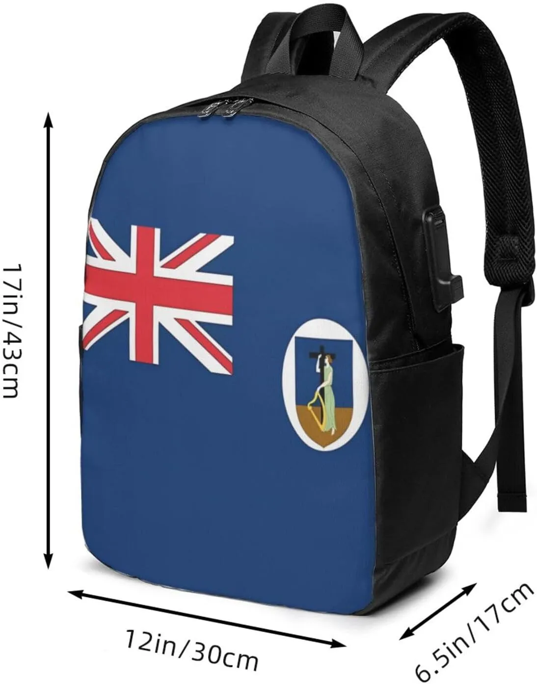 Montserrat Flag Laptop Backpacks Travel Backpack Casual Business Daypack Sport Rucksack Computer Bag Fits up to 17 Inch Notebook with USB Port