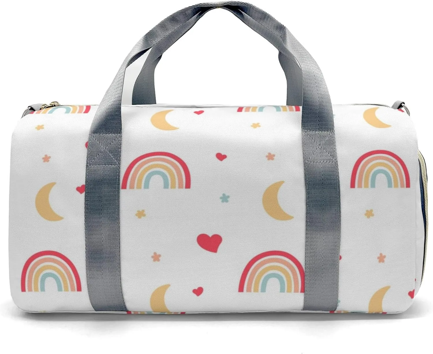 Moon Stars Rainbow Personalized Duffel Bags Customized Multi-Function Travel Bag Gym Sports Bag Dance Ballet Overnight Carry On Weekend Bag