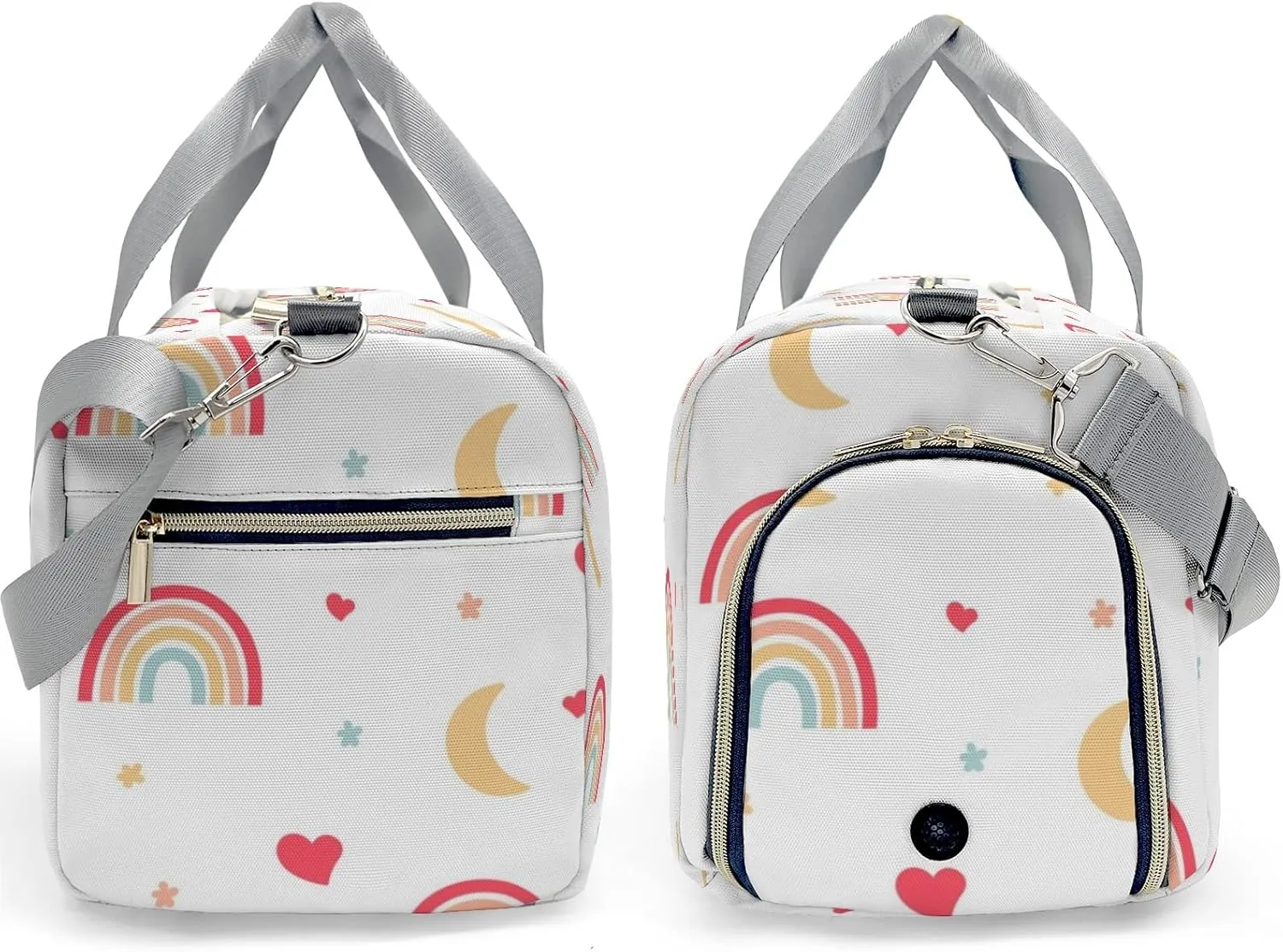 Moon Stars Rainbow Personalized Duffel Bags Customized Multi-Function Travel Bag Gym Sports Bag Dance Ballet Overnight Carry On Weekend Bag