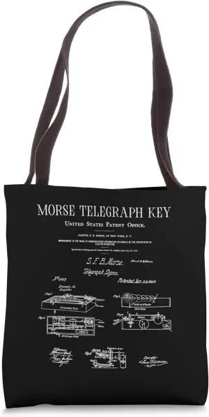 Morse Telegraph Key Vintage Patent Drawing Tote Bag