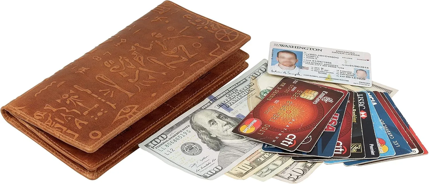 Mou Meraki RFID Blocking Mens Genuine leather Bifold Long Wallet