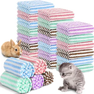 Moukeren 20 Pcs Guinea Pig Fleece Bedding Blankets Bulk Washable Small Animal Fleece Cage Liners Pet Wash Cloth Sleeping Mat Cover for Hamster Chinchilla Rabbit Hedgehog (16 x 24 Inch,Multicolor)