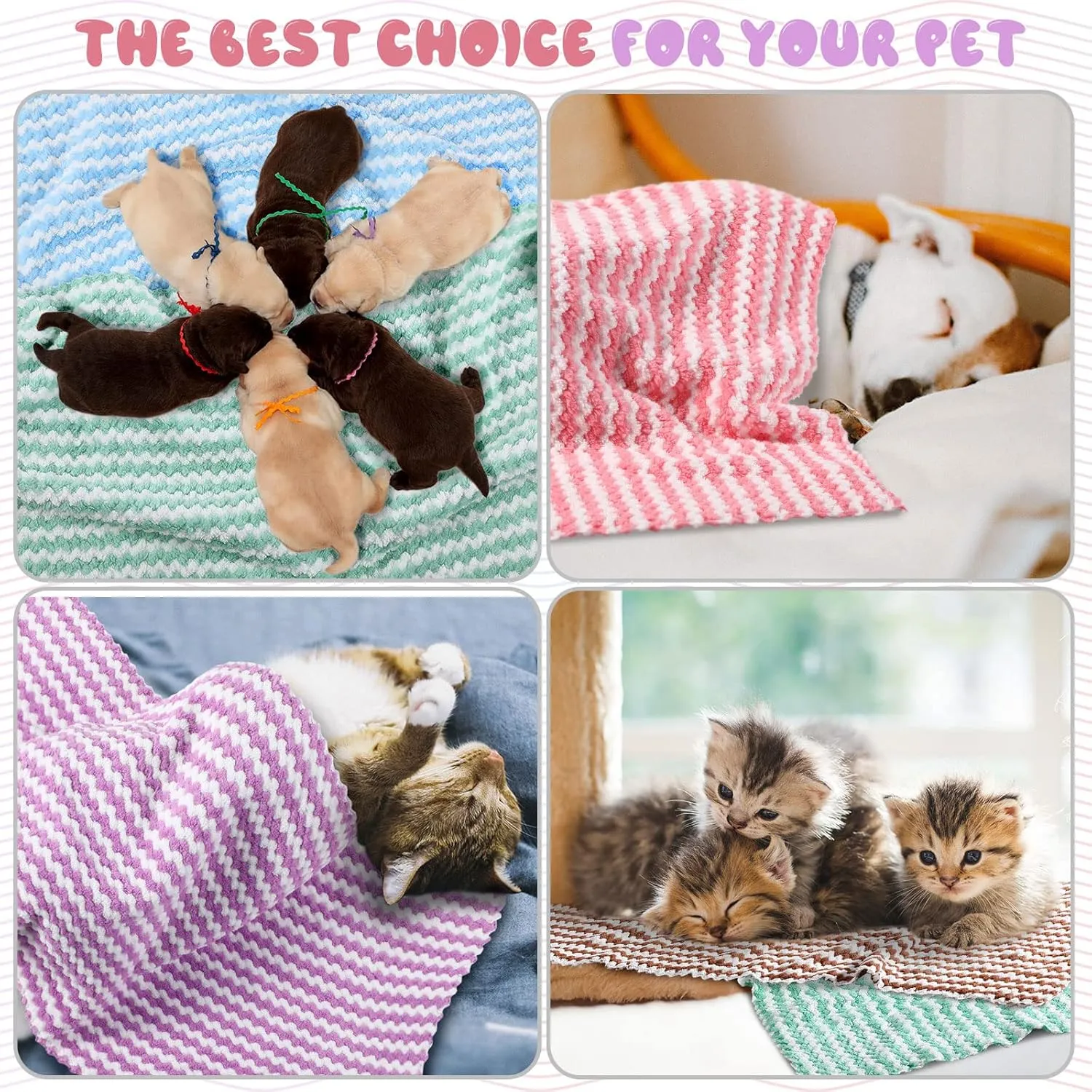 Moukeren 20 Pcs Guinea Pig Fleece Bedding Blankets Bulk Washable Small Animal Fleece Cage Liners Pet Wash Cloth Sleeping Mat Cover for Hamster Chinchilla Rabbit Hedgehog (16 x 24 Inch,Multicolor)