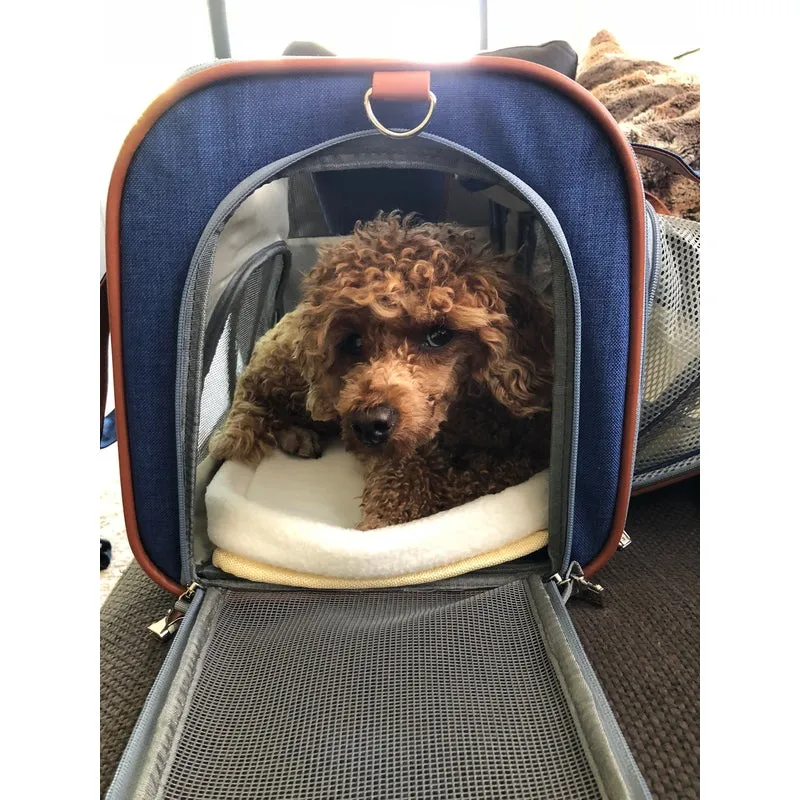 Mr. Peanut's Gold Series Big Apple XL Size Airline Compliant Expandable Pet Carrier