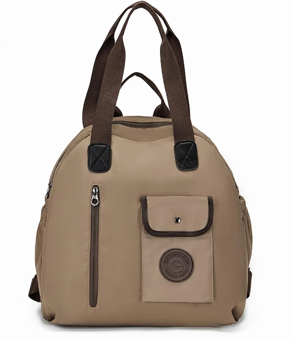 Multi Carry Large Capacity Waterproof Backpack, Lightweight Fashion Multi Functional Double Shoulder Bag Travel Backpack (Khaki)