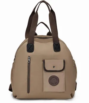 Multi Carry Large Capacity Waterproof Backpack, Lightweight Fashion Multi Functional Double Shoulder Bag Travel Backpack (Khaki)