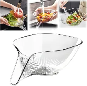 Multi-functional Drain Basket - 2024 New Fruit Cleaning Bowl with Strainer Container, Kitchen Sink Food Catcher Drainer Fruit Rinser Vegetable Washing Filter