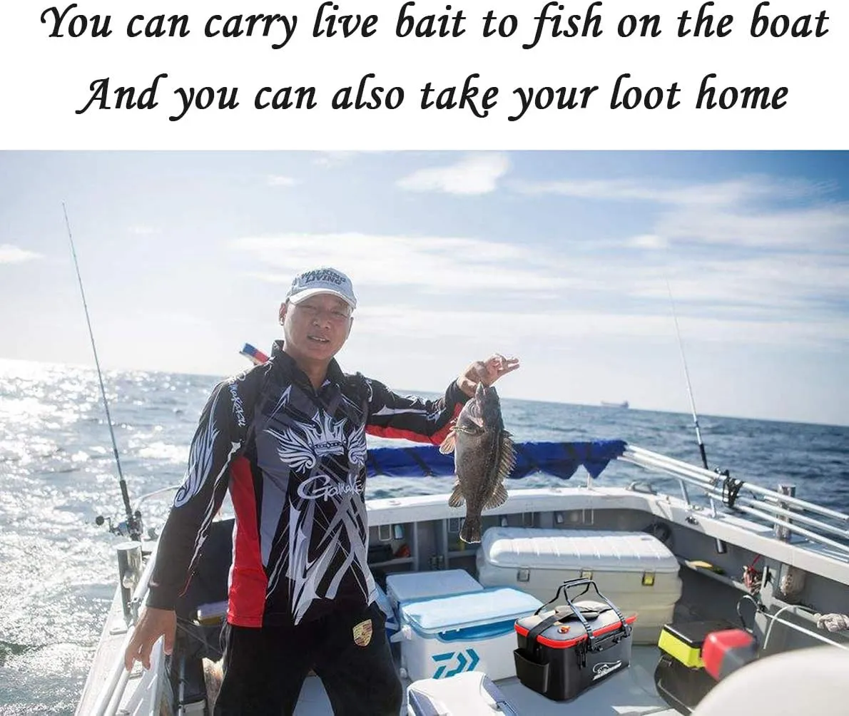 Multi-Functional EVA Foldable Fish Bag for Outdoor - Live Fish Lures and Protection Containers - 8GAL, 6GAL, 4.8GAL, 3GAL