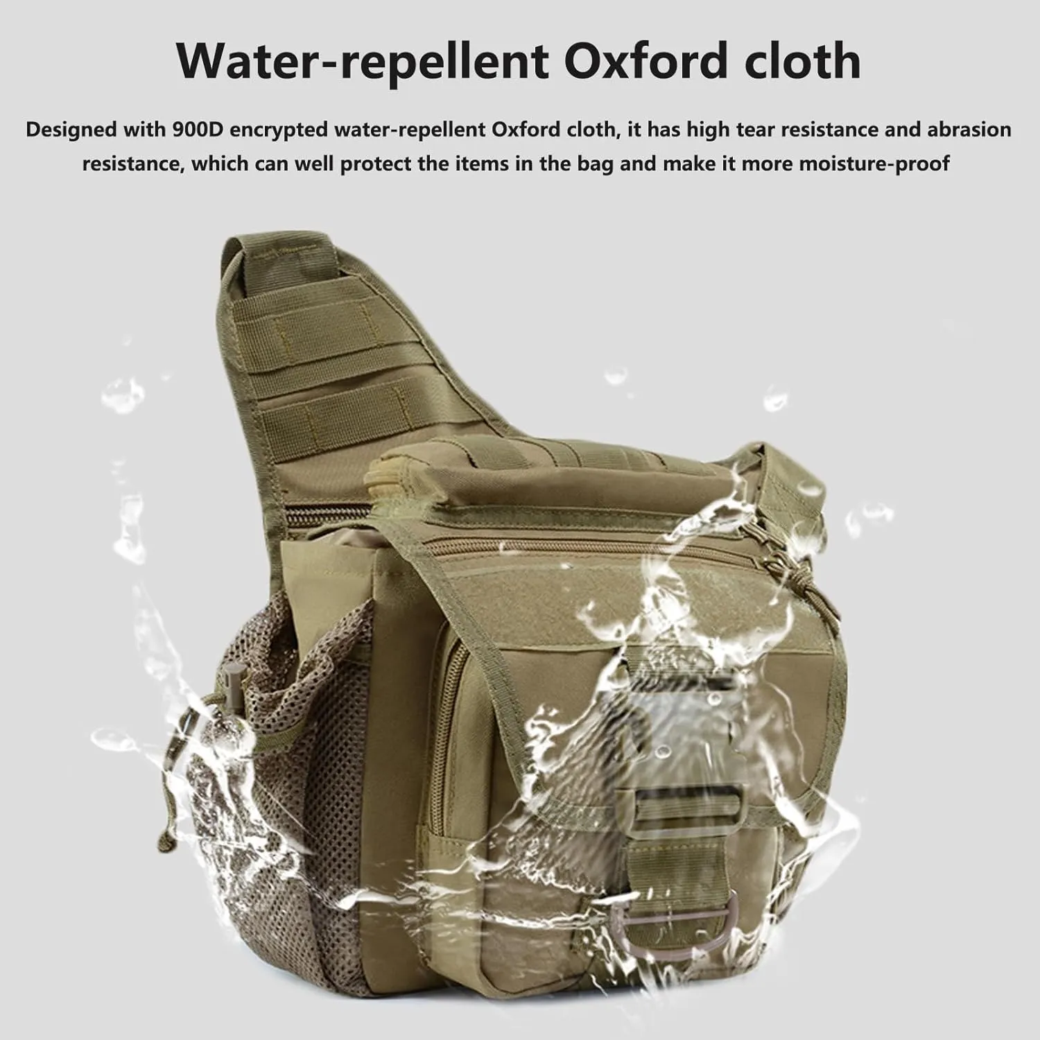 Multi-functional Outdoor Hiking Pack Tactical Messenger Range Bag,Hunting Backpack Tactical Military Bags Waterproof Daypack for 9.6L Capacity with Water Bottle Holder E