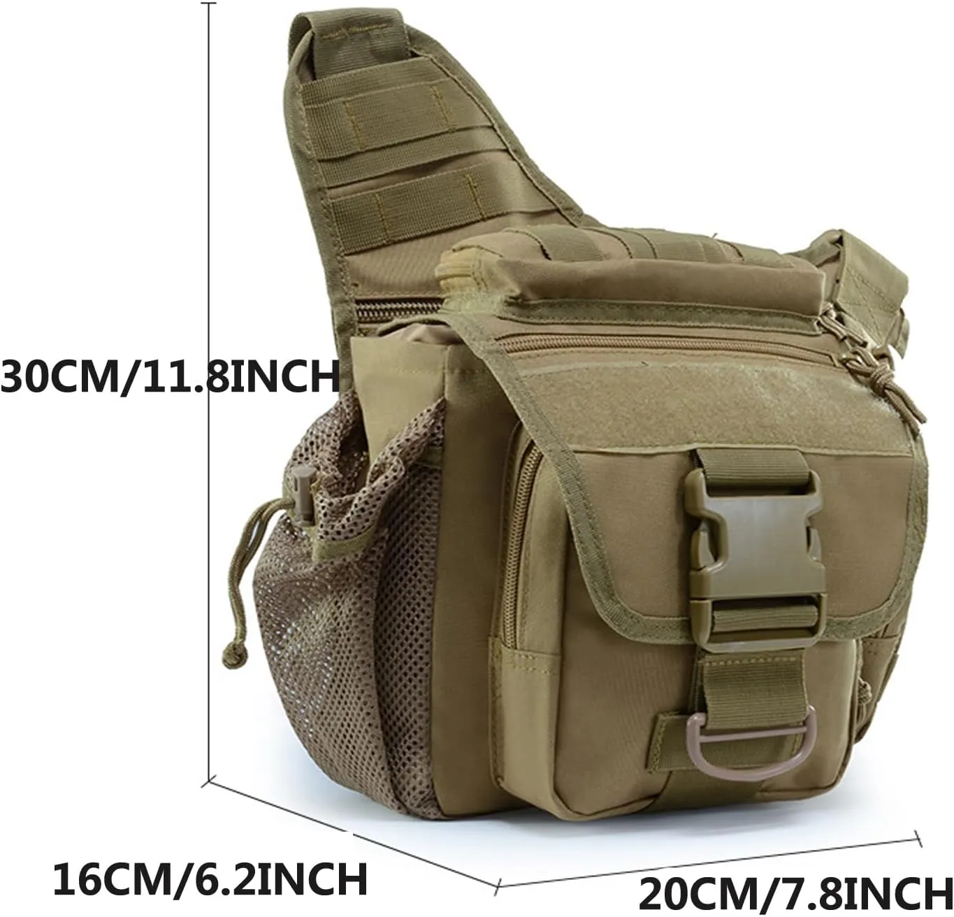 Multi-functional Outdoor Hiking Pack Tactical Messenger Range Bag,Hunting Backpack Tactical Military Bags Waterproof Daypack for 9.6L Capacity with Water Bottle Holder E