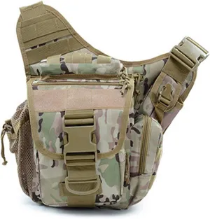 Multi-functional Outdoor Hiking Pack Tactical Messenger Range Bag,Hunting Backpack Tactical Military Bags Waterproof Daypack for 9.6L Capacity with Water Bottle Holder E