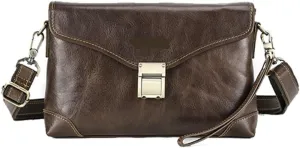 Multi Functional Password Lock Handbag With Top Layer Cowhide Casual Shoulder Crossbody Bag