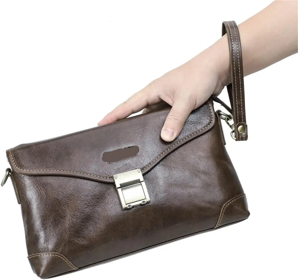 Multi Functional Password Lock Handbag With Top Layer Cowhide Casual Shoulder Crossbody Bag