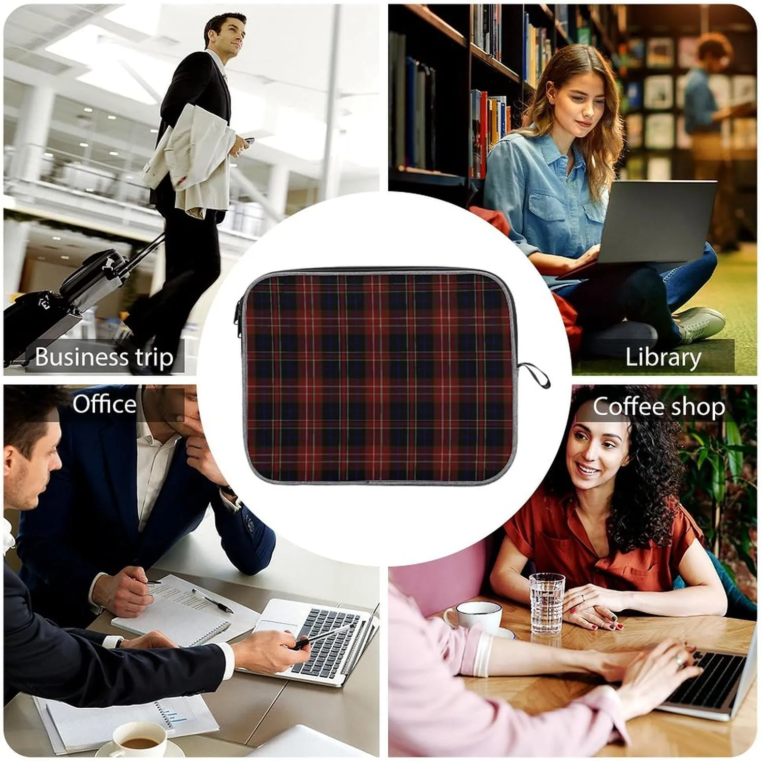 Murray Tartan Large Capacity Portable Laptop Case Unisex