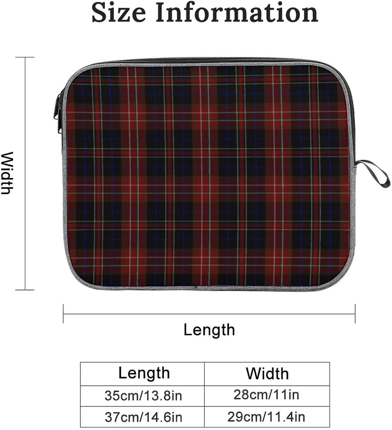 Murray Tartan Large Capacity Portable Laptop Case Unisex