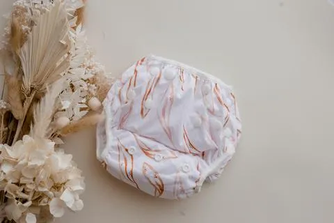 My Little Gumnut - EUCALYPTUS LEAF - swimming nappy (3-18months)