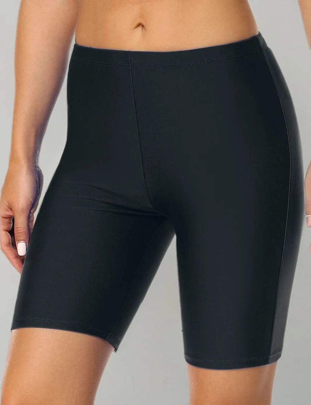 Mycoco Women's Long Bike Swim Shorts UPF 50  Swim Bottom Multi-Functional Board Shorts Rash Guard