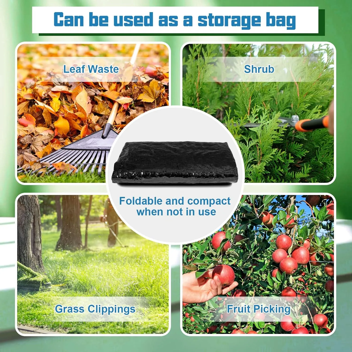 MyLifeUNIT Compost Bins Outdoor, Composting Bin for Outside Garden, Reusable Garden Yard Waste Bag, 34 Gallon (1 Pack, Black)