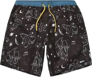 NEFF Men's Daily Star Hot Tub Board Shorts for Swimming (Fantasia, Large)