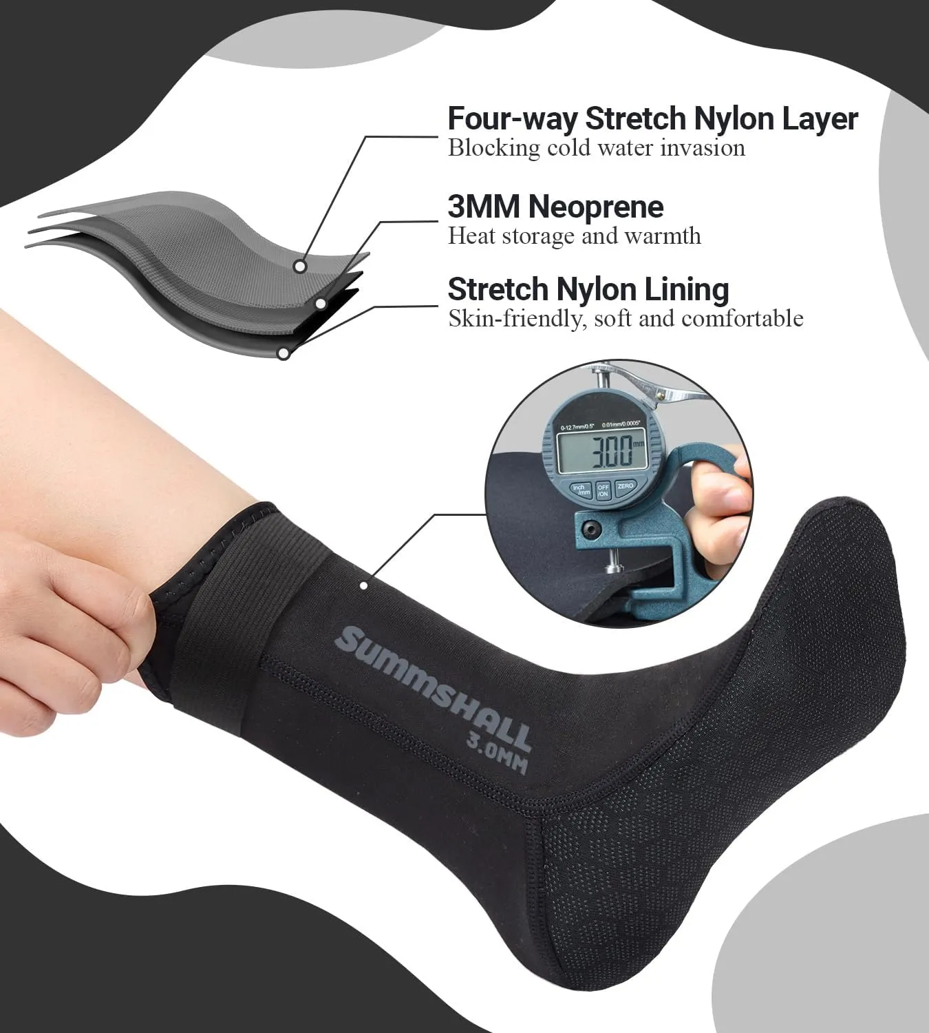 Neoprene Socks 3mm Wetsuit Socks Anti-Slip Keep Warm Diving Socks Swim Socks Water Sport Swimming Surfing