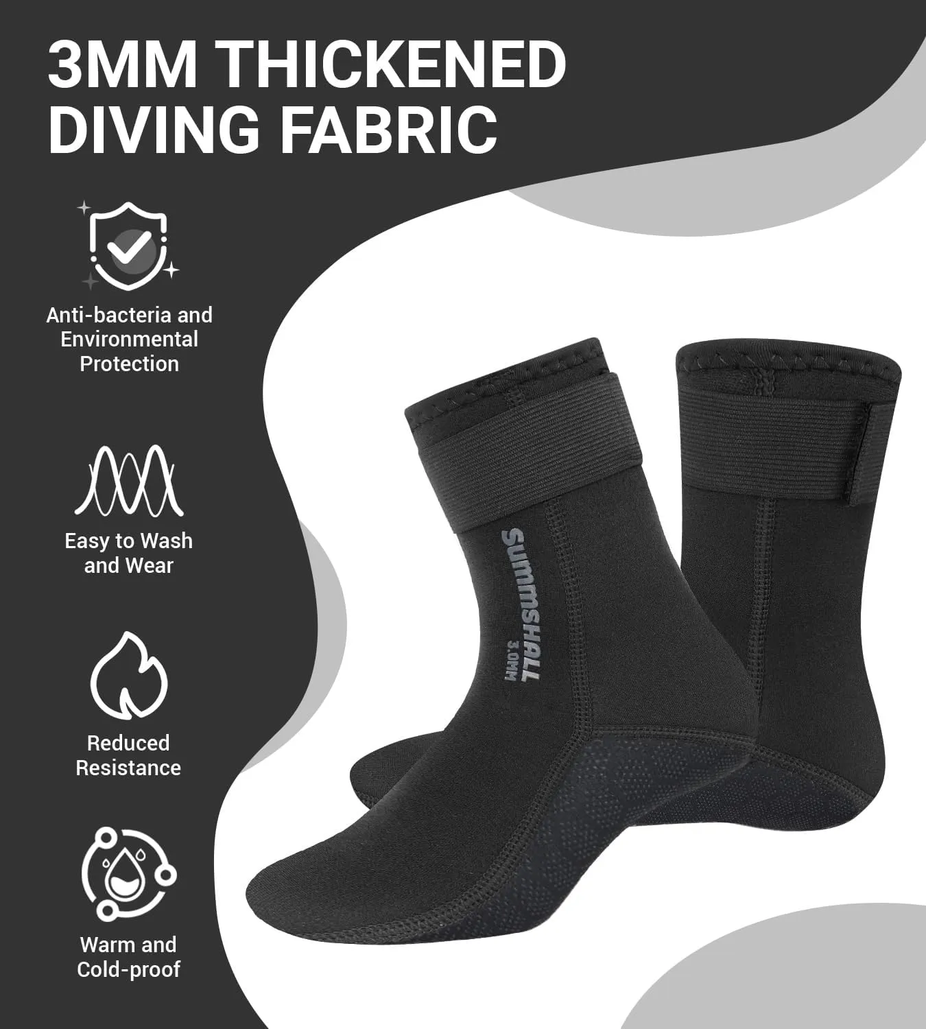 Neoprene Socks 3mm Wetsuit Socks Anti-Slip Keep Warm Diving Socks Swim Socks Water Sport Swimming Surfing
