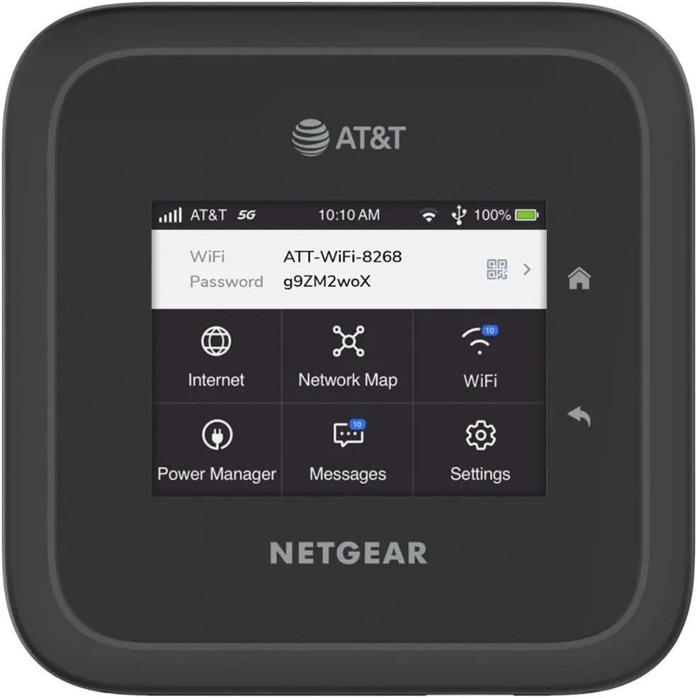 NETGEAR Nighthawk M6 Pro, 5G and 4G LTE Mobile Hotspot Router with 2.8 inch Touchscreen, Ethernet, Wi-Fi 6E, up to 32-Devices (AT&T Unlocked For Global, Verizon, T-Mobile) MR6500 (Black) (Renewed)