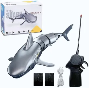 New Remote-Controlled Simulation Shark Waterproof Protection Diving Toy 1:18 Suitable for Swimming Pools, bathtubs, Great Water Toys RC Boats Suitable for Boys and Girls as Gifts.