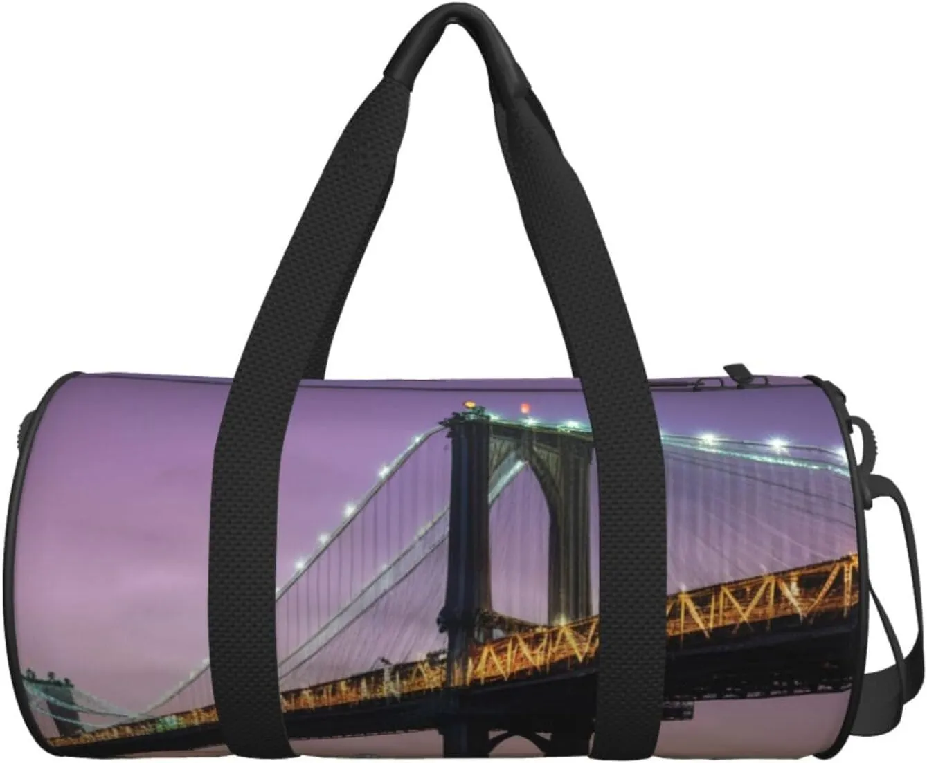 new york Printed Travel Bag,Round Personal Item Storage bag,Foldie Duffel Bag for Traveling Vacation,Fitness,Sports
