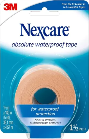 Nexcare Absolute Waterproof Wide Tape, 1.5' X 5 yd. Per Roll (8 Rolls)