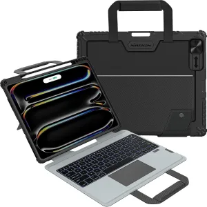Nillkin Magic Keyboard for iPad Pro 13 inch M4 Case 2024, Handheld Case for iPad Pro 13 inch Case 2024 with Keyboard, Pencil Holder, Large Trackpad, 7 Colors Backlit, Camera Protection, Black
