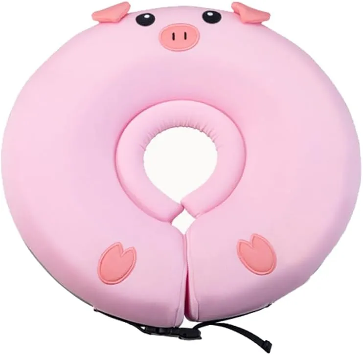 Non-Inflatable Baby Float Neck Ring Head Float Swimming,Swim Pool Floats for Kids Buckle Pearl Foam,Float Pool Floaties Water Toys Frog Design Child Safety Baby Swim Pool 6-36 Months (Blue, A)