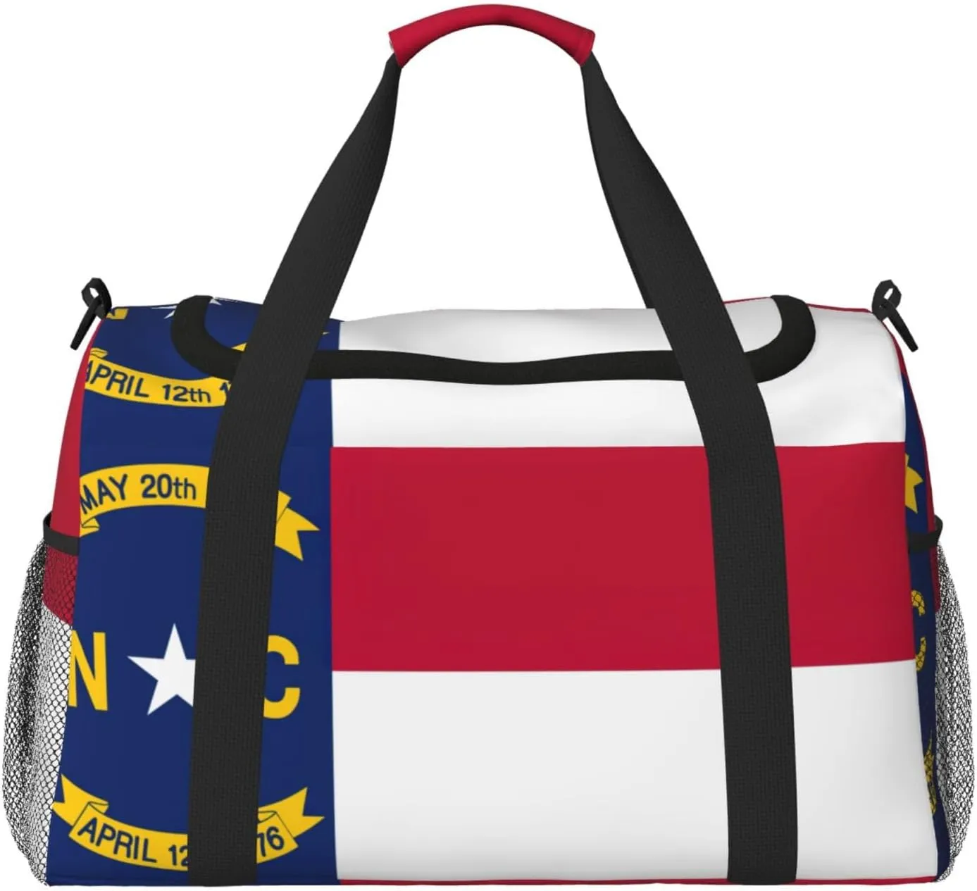 North Carolina state flag Print Weekender Bag Large Capacity Hand Travel Bag Carry On Tote Airplane Travel Tote