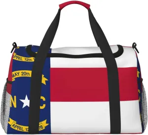 North Carolina state flag Print Weekender Bag Large Capacity Hand Travel Bag Carry On Tote Airplane Travel Tote