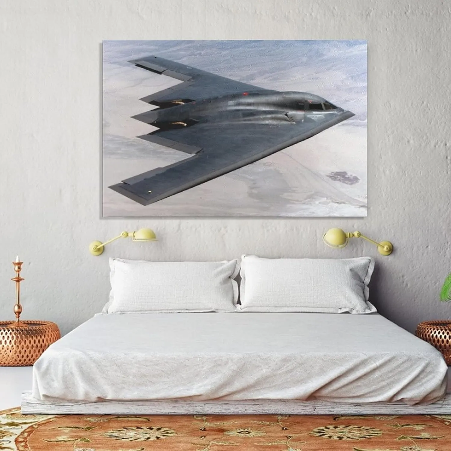Northrop Grumman B-2 Spirit Stealth Bomber Military Fighter Room Aesthetics Posters Canvas Posters Bedroom Decoration Sports Office Decoration Gifts Wall Art Decoration Printing Posters 20x30inch(50x7
