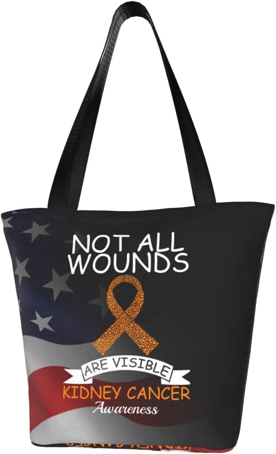 Not All Wounds Are Visible Kidney Cancer Awareness Fashion Shoulder Bag Large Capacity For Man Or Woman