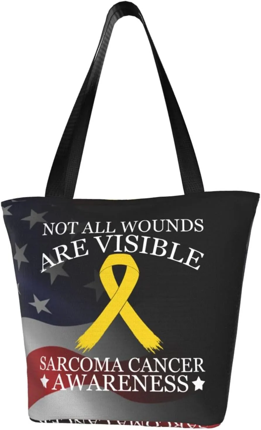 Not All Wounds Are Visible Sarcoma Cancer Awareness Fashion Shoulder Bag Large Capacity For Man Or Woman