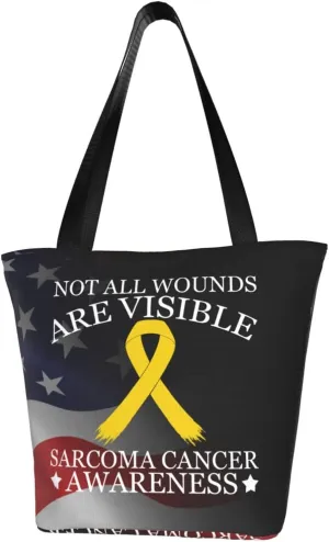 Not All Wounds Are Visible Sarcoma Cancer Awareness Fashion Shoulder Bag Large Capacity For Man Or Woman