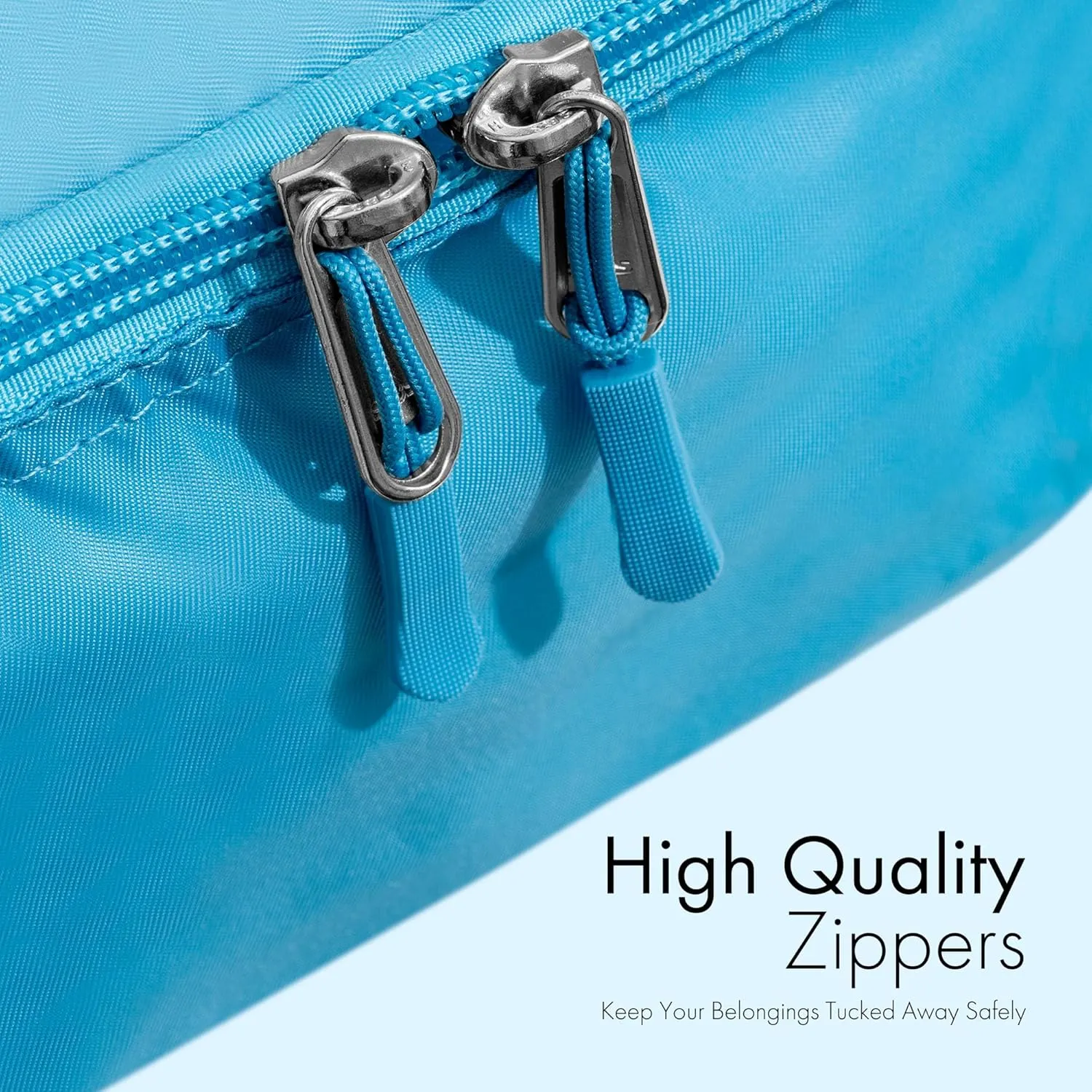 (Not Made In China) 8 Set Packing Cubes For Travel, Luggage and Suitcase Organizer Bags, Cruise Ship Essentials, TSA and Airline Approved Travel Accessories (Blue)