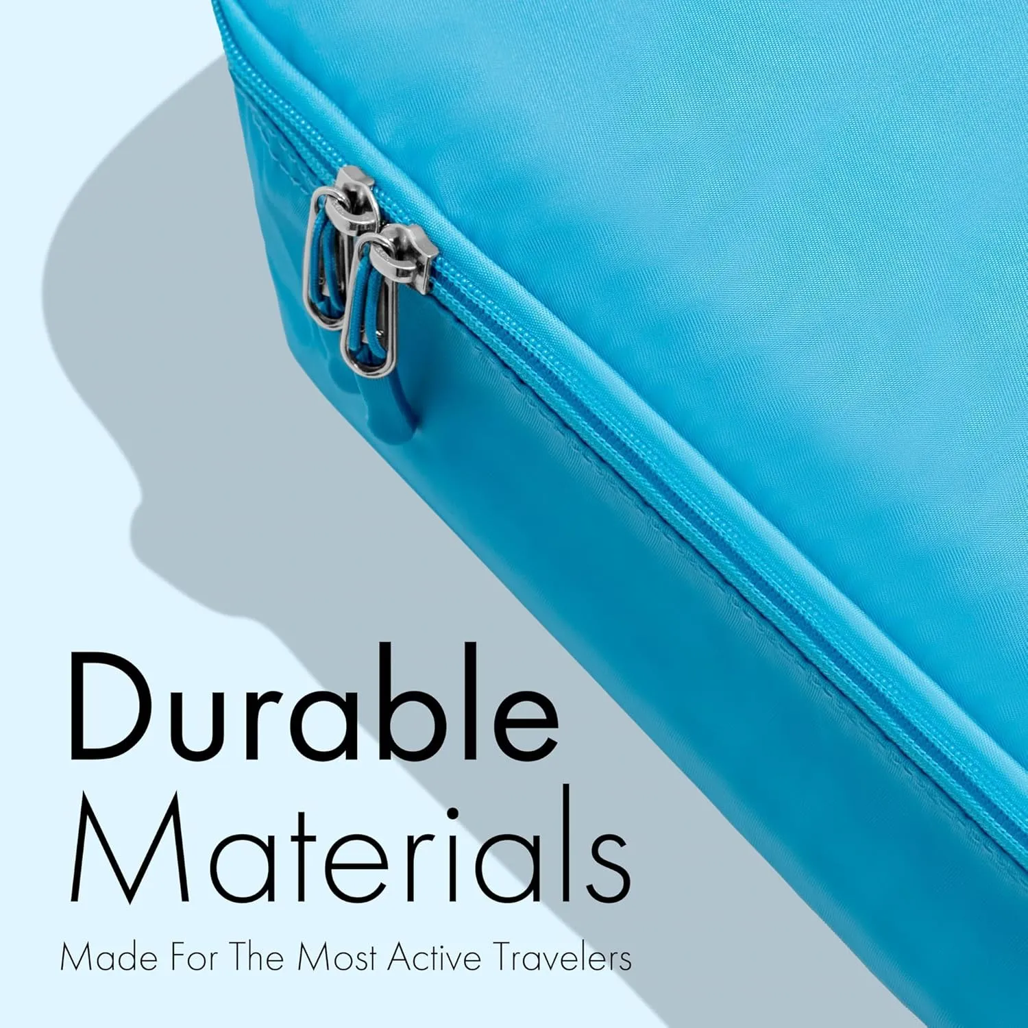 (Not Made In China) 8 Set Packing Cubes For Travel, Luggage and Suitcase Organizer Bags, Cruise Ship Essentials, TSA and Airline Approved Travel Accessories (Blue)