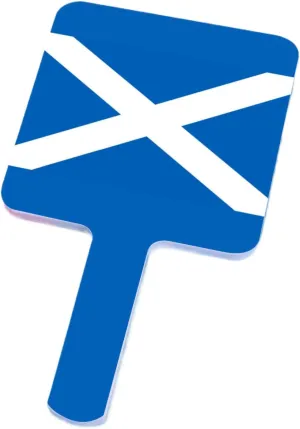 Novelty Scotland Flag Hand Mirror, Square Portable Makeup Hand Held Mirror with Handle for Salon, Barber, Grooming, Vanity, Shaving, and Travel White 12×22Cm