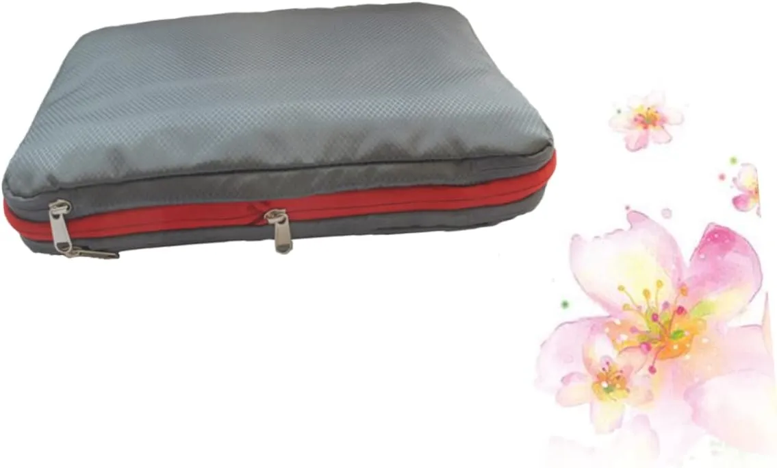 Nylon Travel Compression Bag Large Gray Sealed Storage Organizer for Clothes Moistureproof Pouch for Day Trips Camping and Music Festivals Space Saving Design