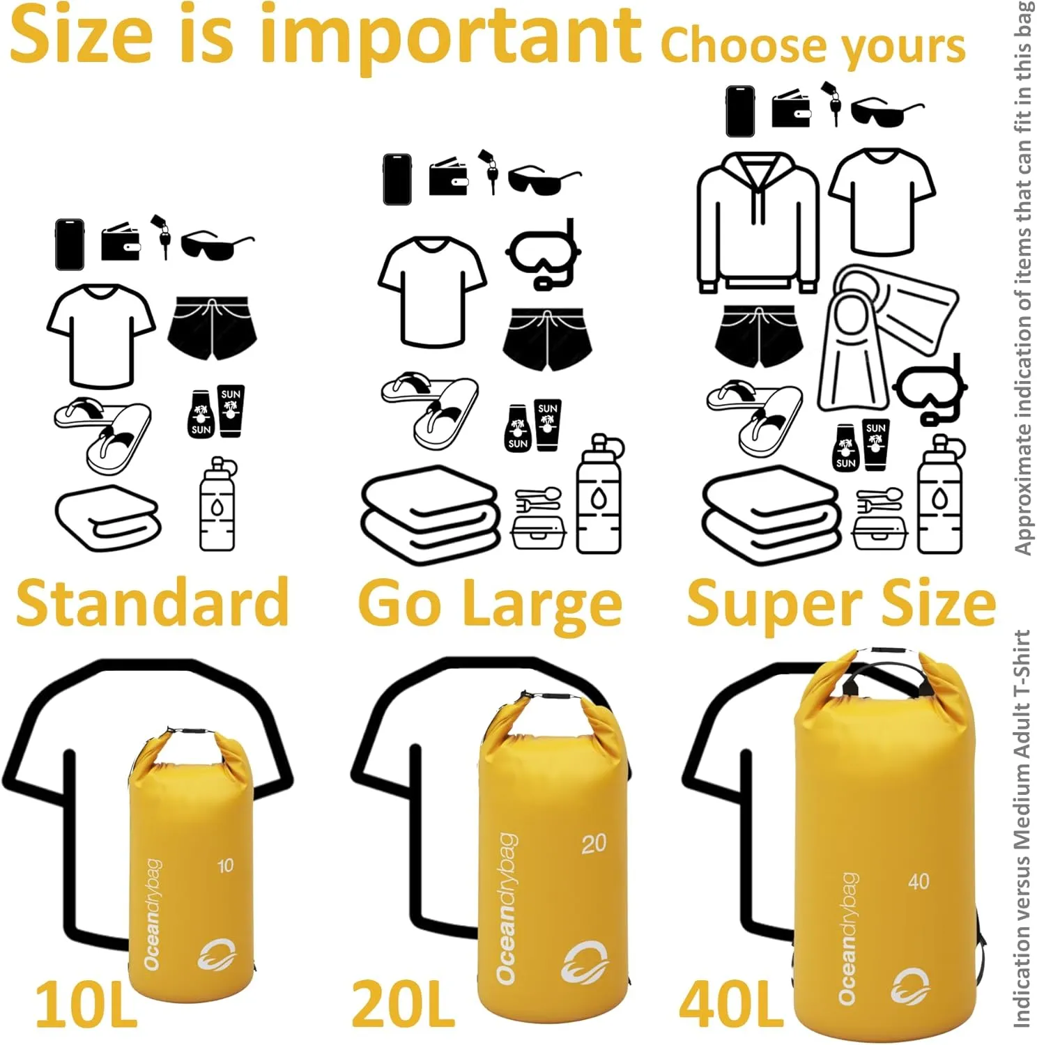 Oceandrybag - Waterproof Dry Bag Backpack - Floating Dry Sack Portable for Kayaking, Beach, Rafting, Boating, Hiking, Camping, Fishing with Waterproof Phone Case