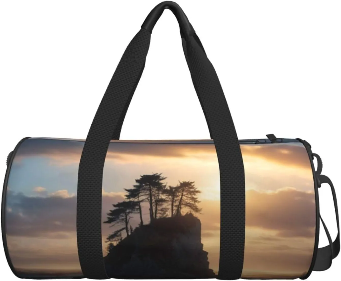 Ocean's Embrace Printed Travel Bag,Round Personal Item Storage bag,Foldie Duffel Bag for Traveling Vacation,Fitness,Sports