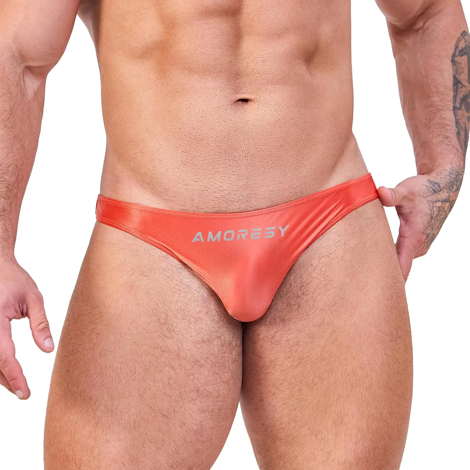 Oceanus Series Solid Color Swimming Trunks Multi-Color Simple Sexy Beach Briefs Thong Swimming Waterproof(534)