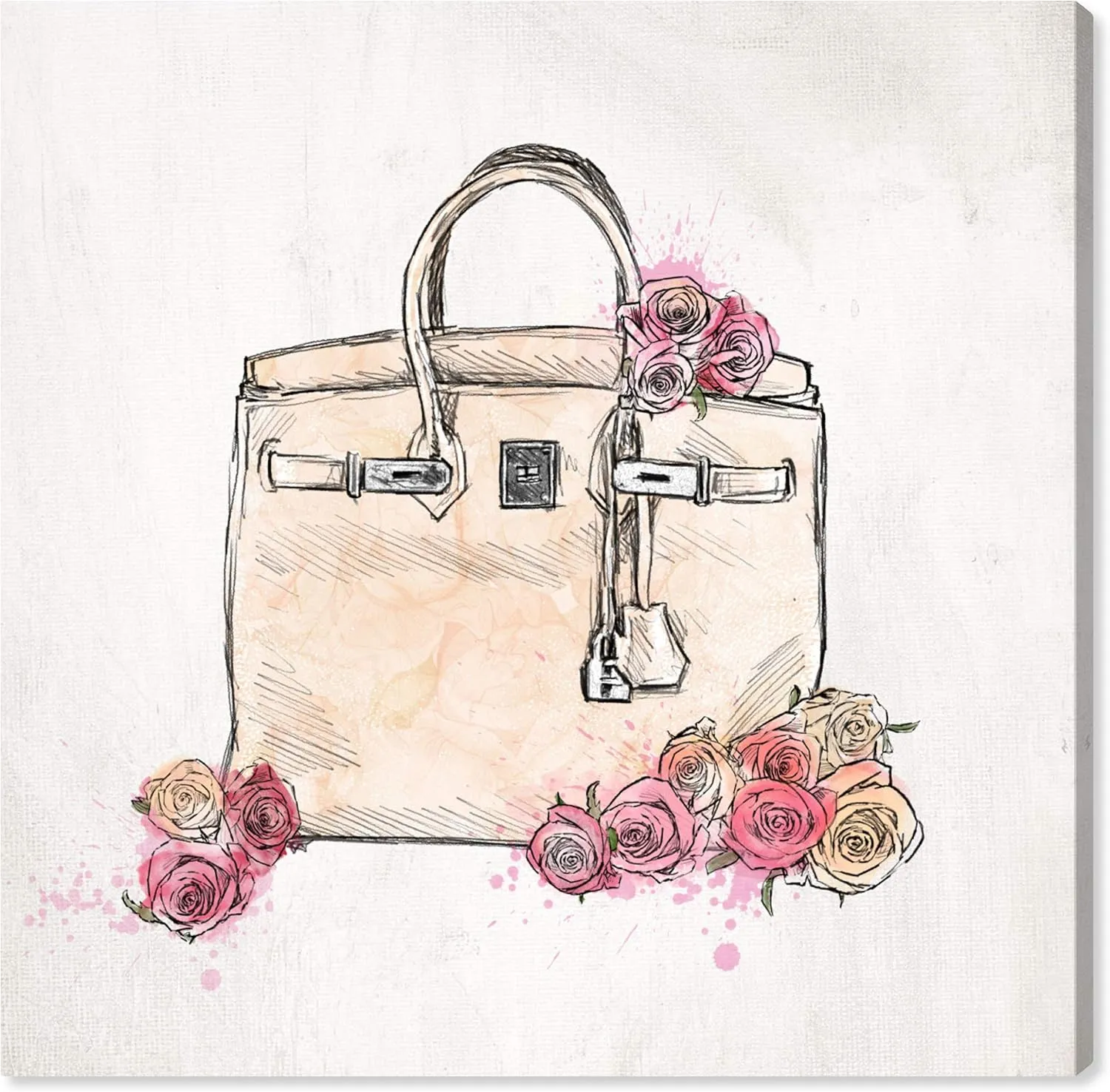 Oliver Gal 'Floral Handbag Scent' The Fashion Wall Art Decor Collection Contemporary Premium Canvas Art Print
