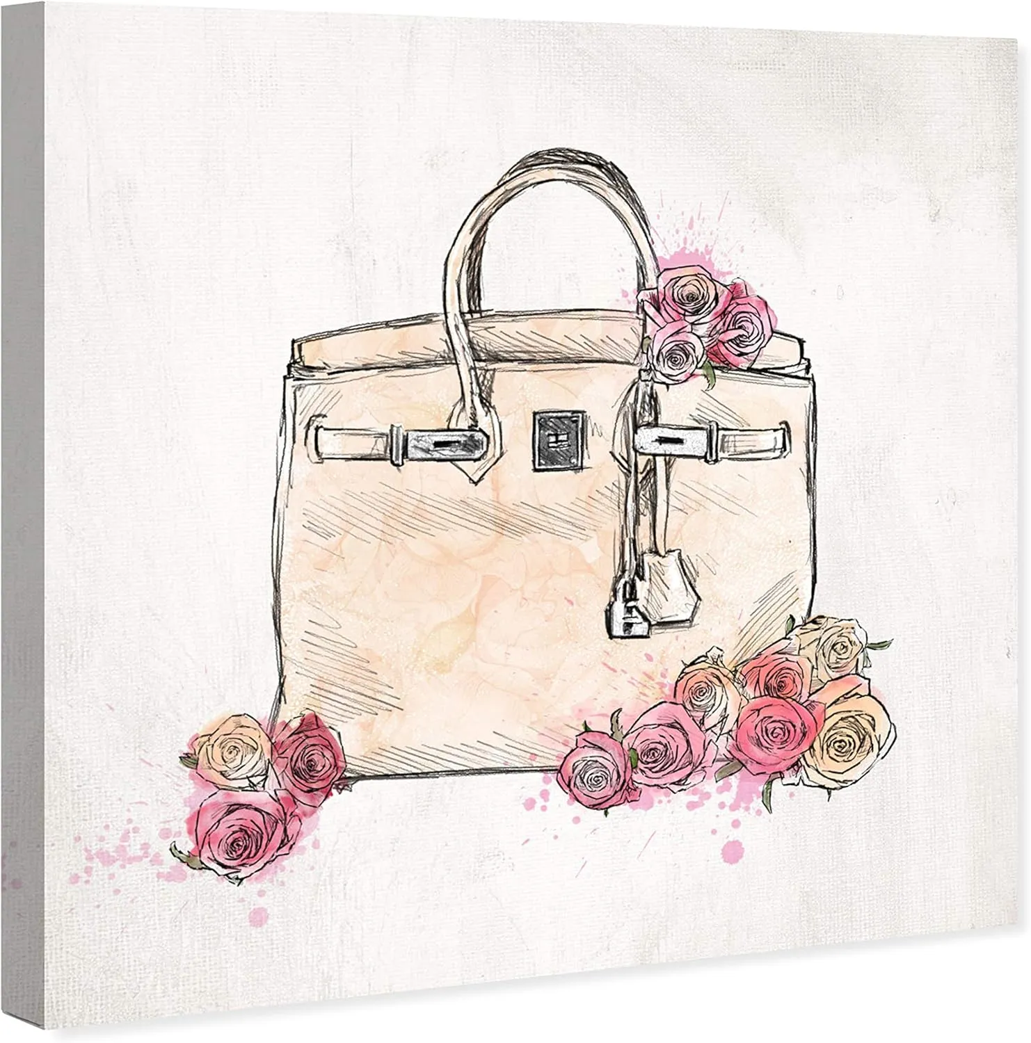 Oliver Gal 'Floral Handbag Scent' The Fashion Wall Art Decor Collection Contemporary Premium Canvas Art Print