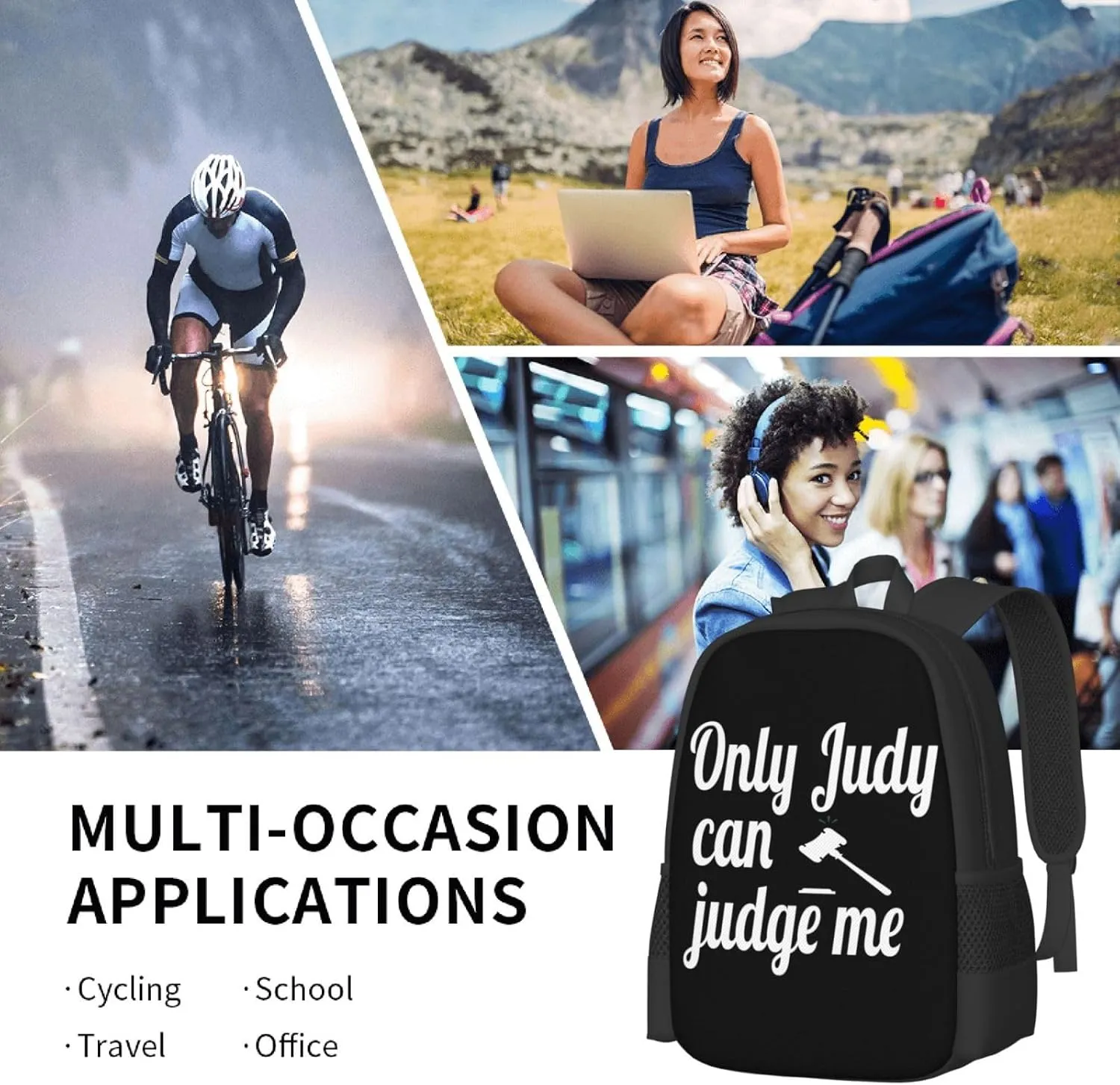 Only Judy Can Judge Me Backpack Lightweight Large Capacity Laptop Backpack Travel Backpacks for Unisex